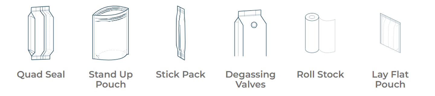 Packaging Genera Illustration Quad Sigillum Pouch Stand Stack